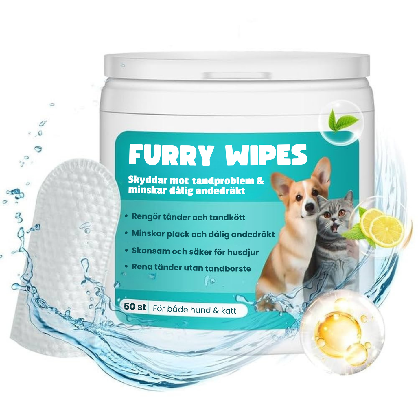 Furry Wipes – Rengjør tennene uten tannbørste